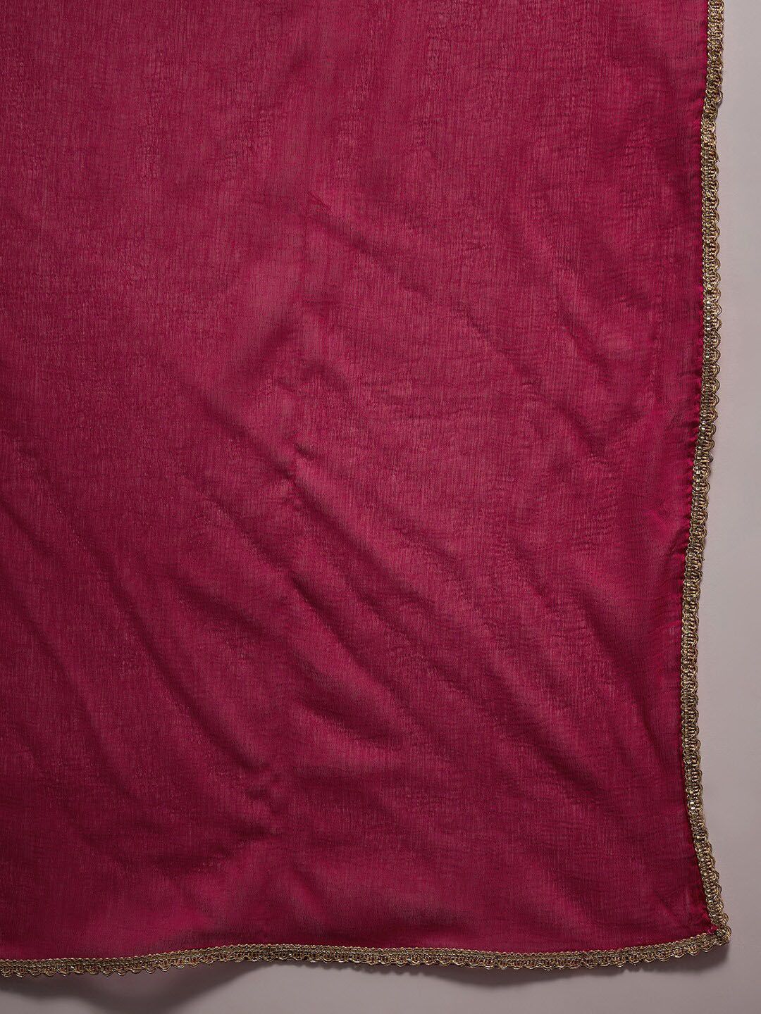 Indyancart IE Floral Embroidered A-Line Kurta with Trousers & Dupatta