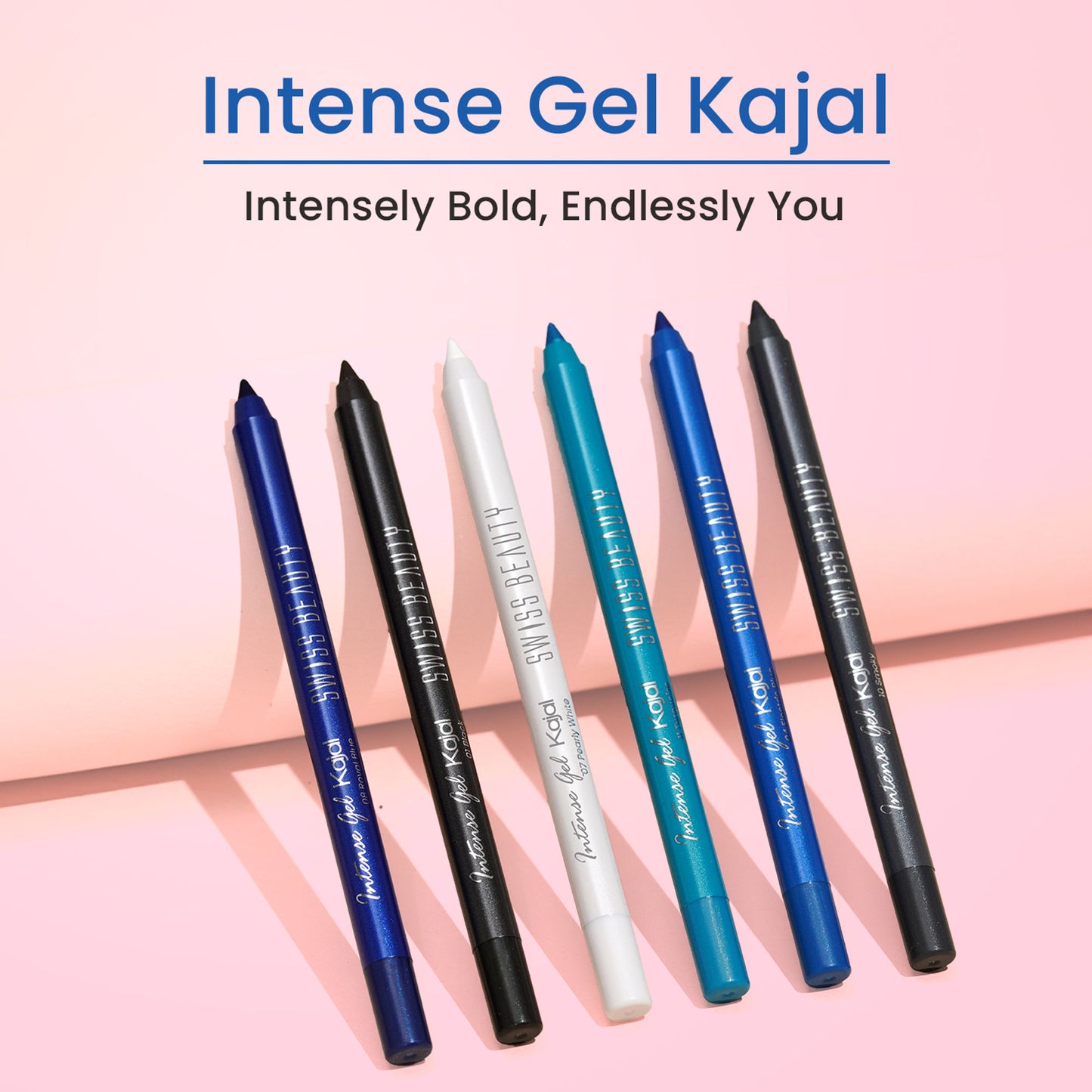 Swiss Beauty Intense Gel Kajal 12-Hour Stay Smudge-Proof with Sharpener - 8904325006933_01black