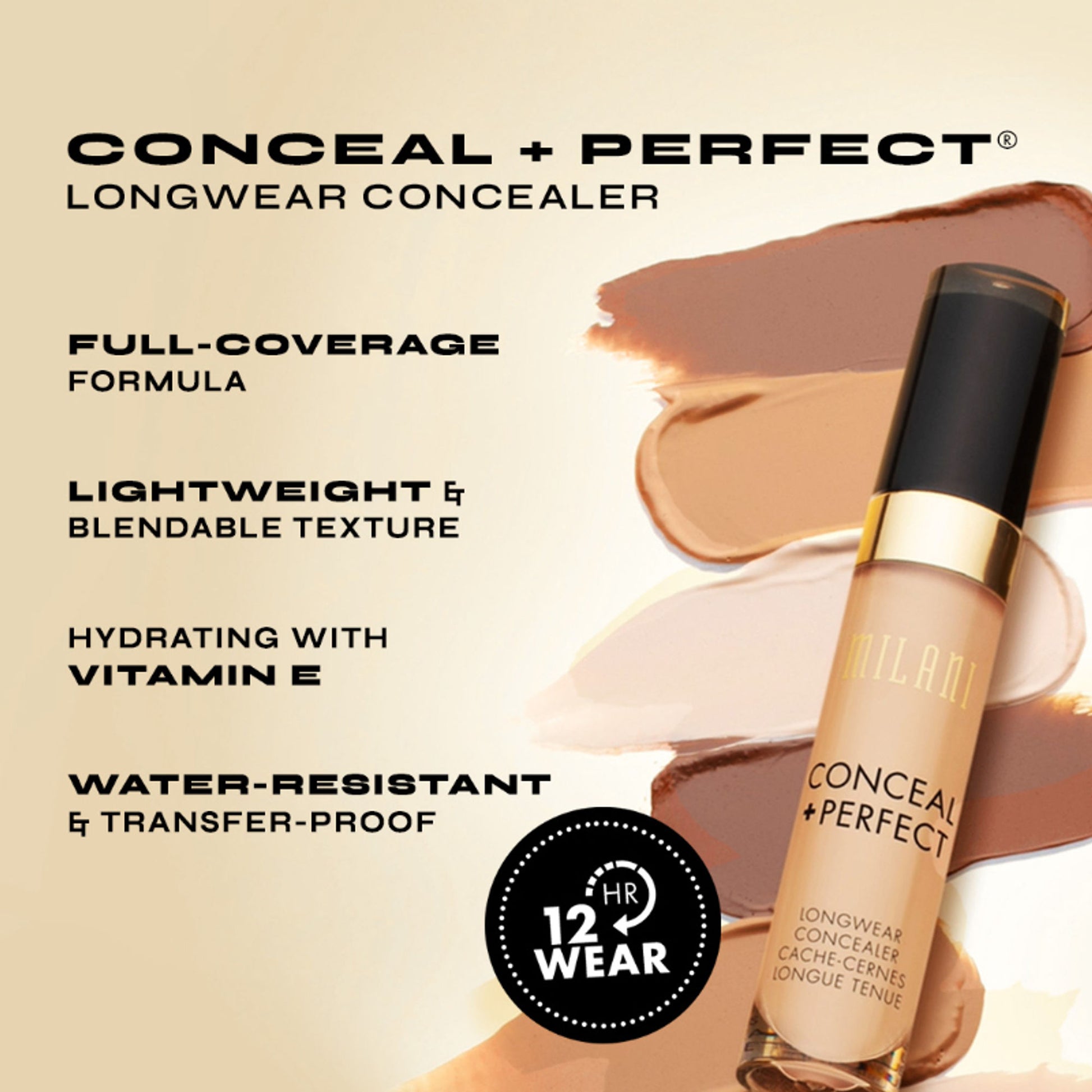 Milani Conceal + Perfect Longwear Concealer - Pure Beige 140