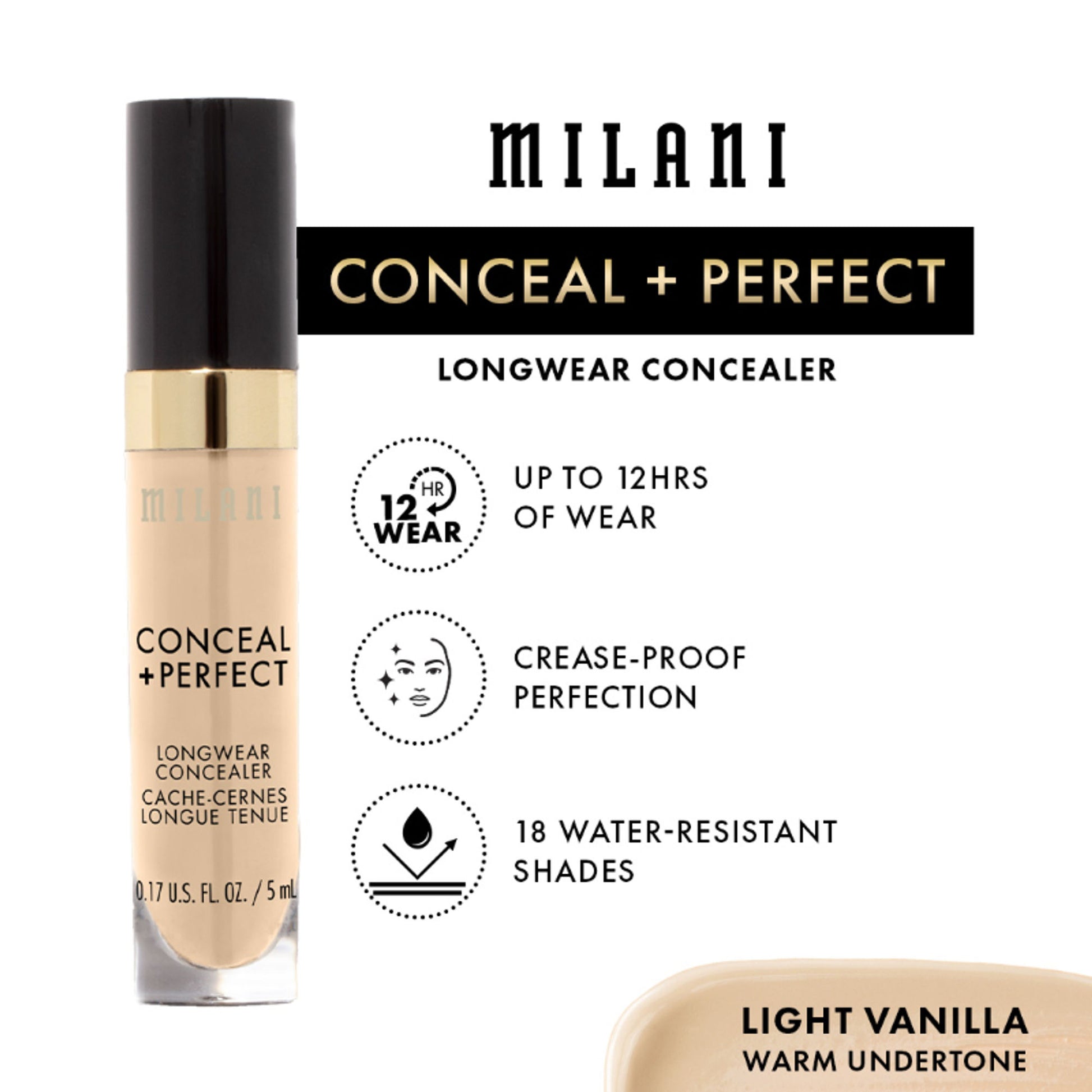 Milani Conceal + Perfect Longwear Concealer - Light Vanilla