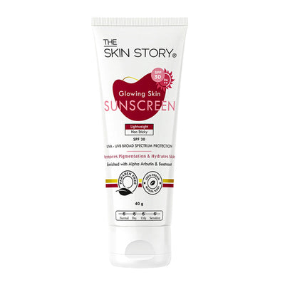 The Skin Story Beetroot Glowing Skin Face Sunscreen SPF 30 PA++ For Sun Tan Dark Spots Pigmentation
