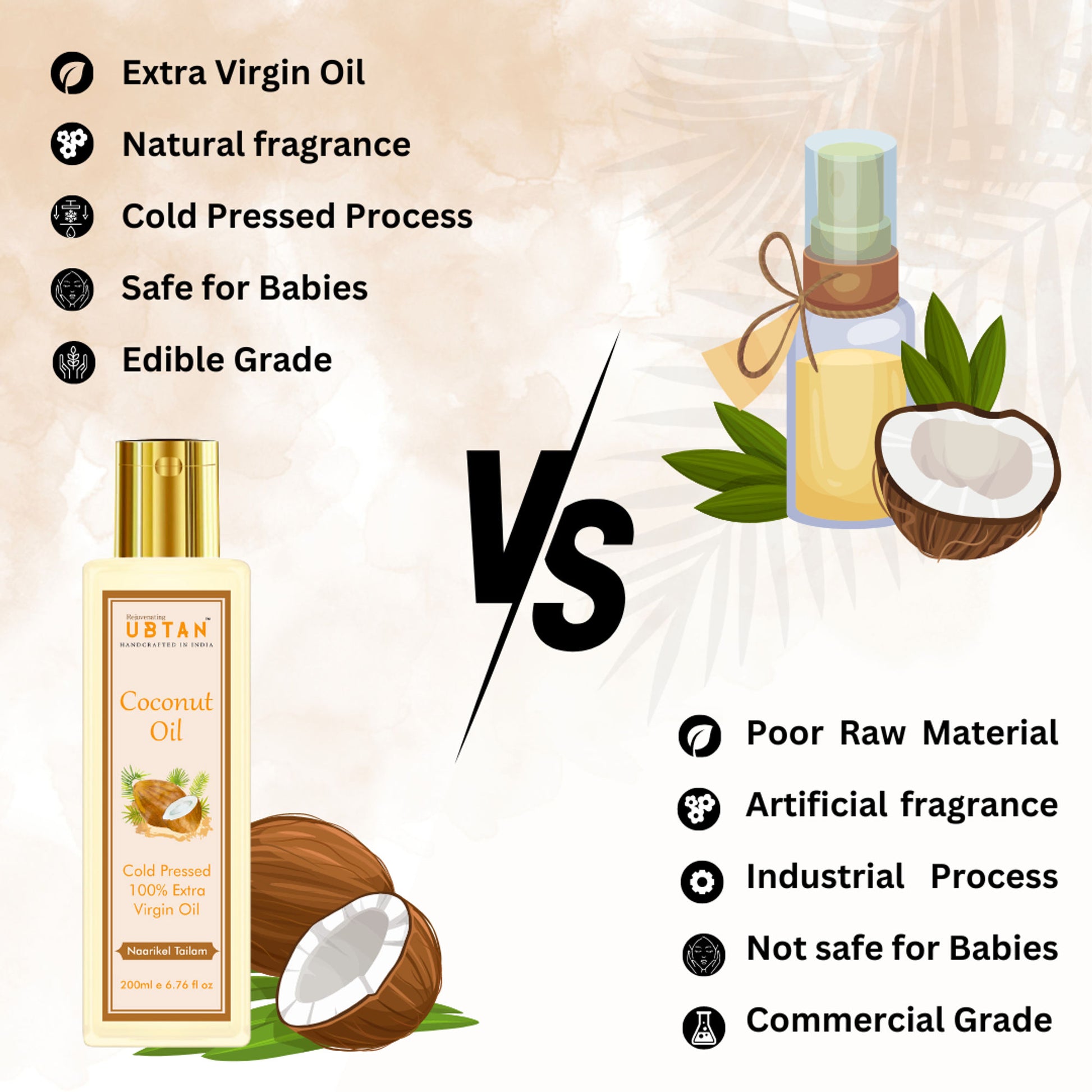 Rejuvenating UBTAN Cold Pressed 100% Extra Virgin Coconut Oil