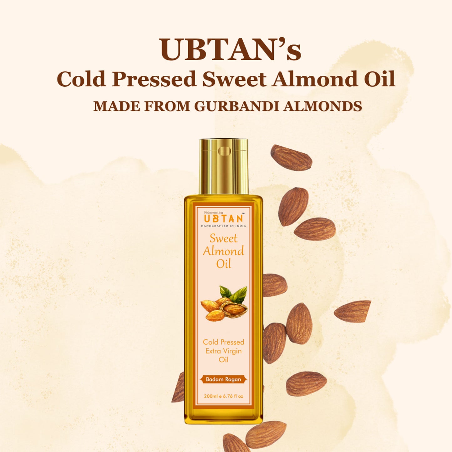 Rejuvenating UBTAN Cold Pressed Extra Virgin Sweet Almond Oil