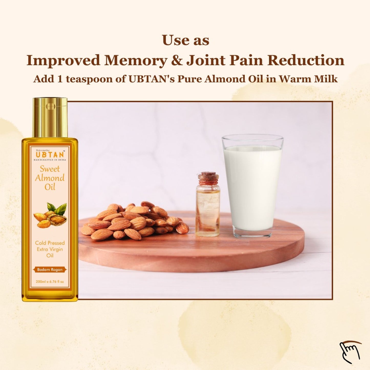 Rejuvenating UBTAN Cold Pressed Extra Virgin Sweet Almond Oil