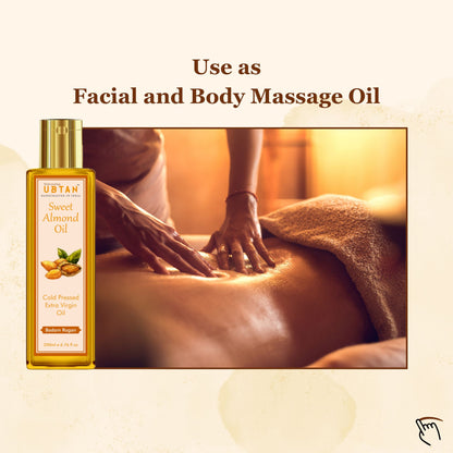 Rejuvenating UBTAN Cold Pressed Extra Virgin Sweet Almond Oil