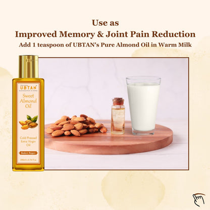 Rejuvenating UBTAN Cold Pressed Extra Virgin Sweet Almond Oil