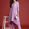 Dhiyona IE Women Floral Printed Empire Gotta Patti Pure Cotton Kurta with Trousers