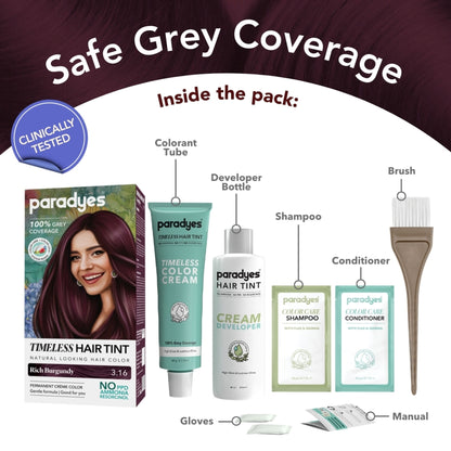 Paradyes Timeless Permanent Creme Hair Colour - 3.16 Rich Burgundy