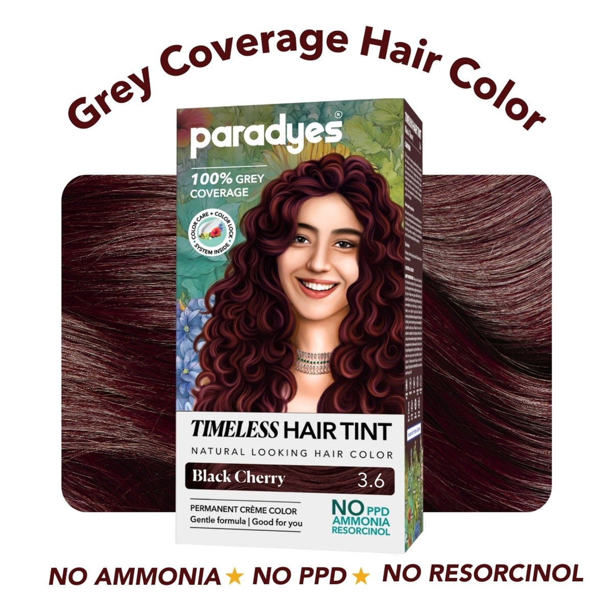 Paradyes Timeless Permanent Creme Hair Colour - 3.6 Black Cherry