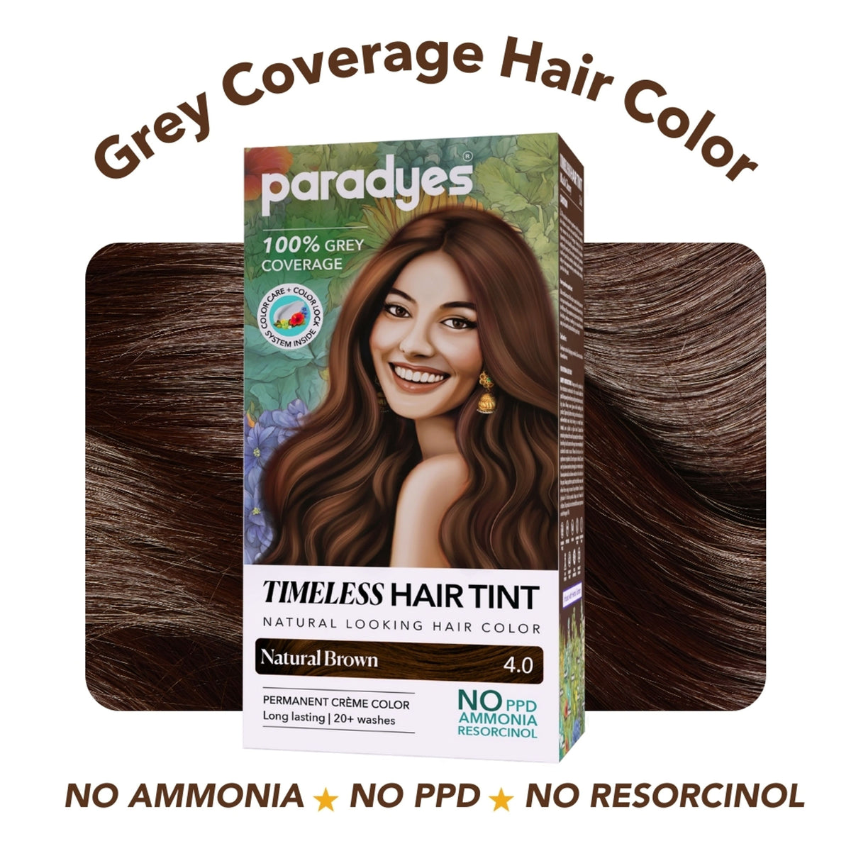 Paradyes Timeless Permanent Creme Hair Colour - 4.0 Natural Brown