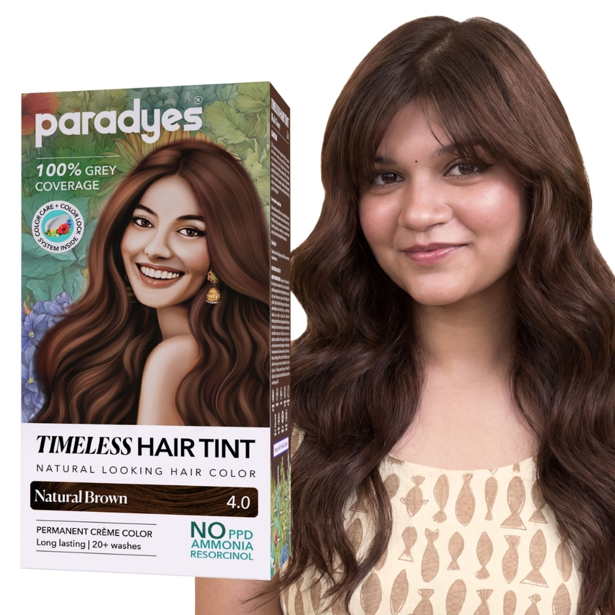 Paradyes Timeless Permanent Creme Hair Colour - 4.0 Natural Brown