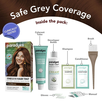 Paradyes Timeless Permanent Creme Hair Colour - 4.0 Natural Brown