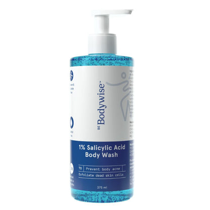 Be Bodywise 1% Salicylic Acid Body Wash, Treats Body Acne & Strawberry Skin - Exfoliating Shower Gel