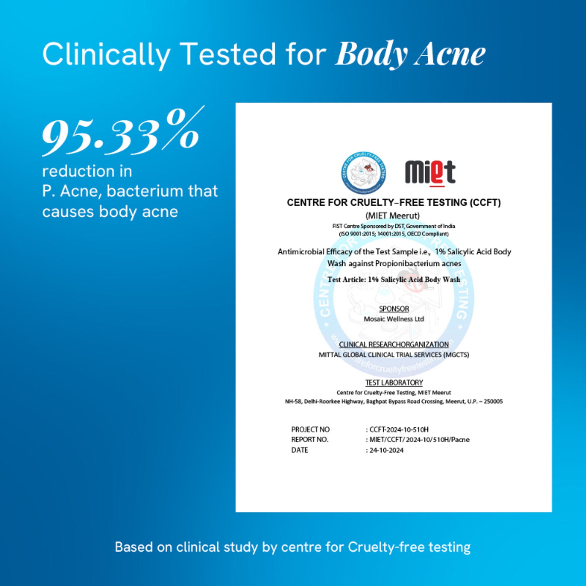 Be Bodywise 1% Salicylic Acid Body Wash, Treats Body Acne & Strawberry Skin - Exfoliating Shower Gel