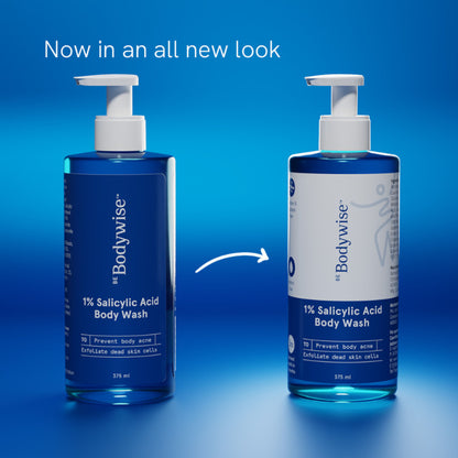 Be Bodywise 1% Salicylic Acid Body Wash, Treats Body Acne & Strawberry Skin - Exfoliating Shower Gel
