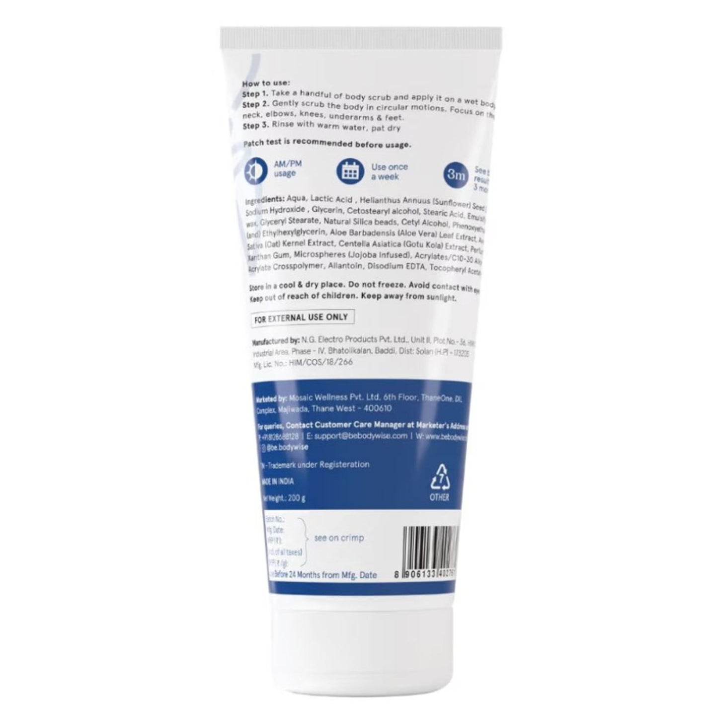 Be Bodywise 10% AHA Lactic Acid Body Scrub