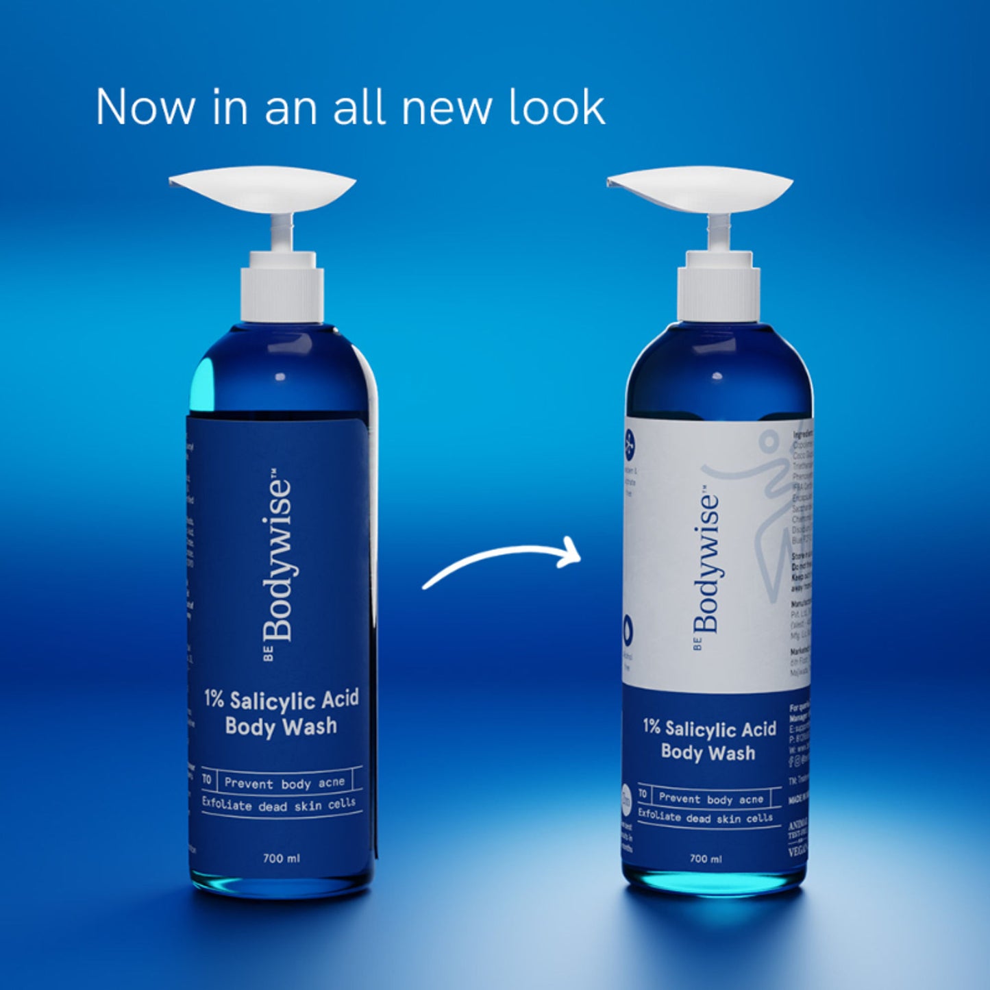 Be Bodywise 1% Salicylic Acid Body Wash, Treats Body Acne & Strawberry Skin - Exfoliating Shower Gel