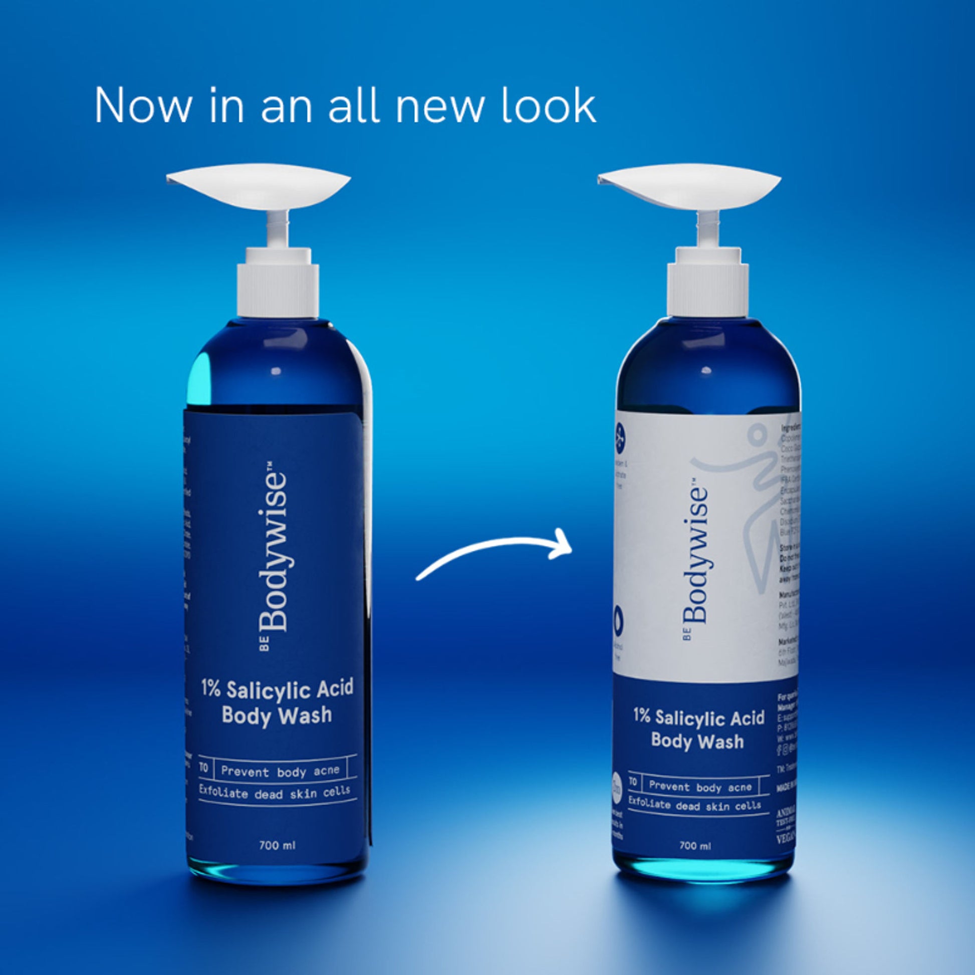 Be Bodywise 1% Salicylic Acid Body Wash, Treats Body Acne & Strawberry Skin - Exfoliating Shower Gel