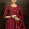 Indyancart IE Women Floral Printed Beads and Stones Pure Cotton Kurta with Trousers & Dupatta