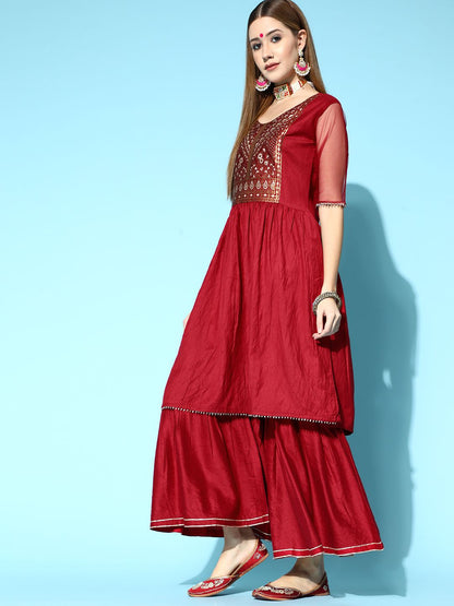 Indyancart IE Abstract Liva Kurta Set