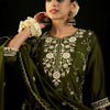 Dhiyona IE Ethnic Motifs Embroidered Straight Kurta With Trousers & Dupatta