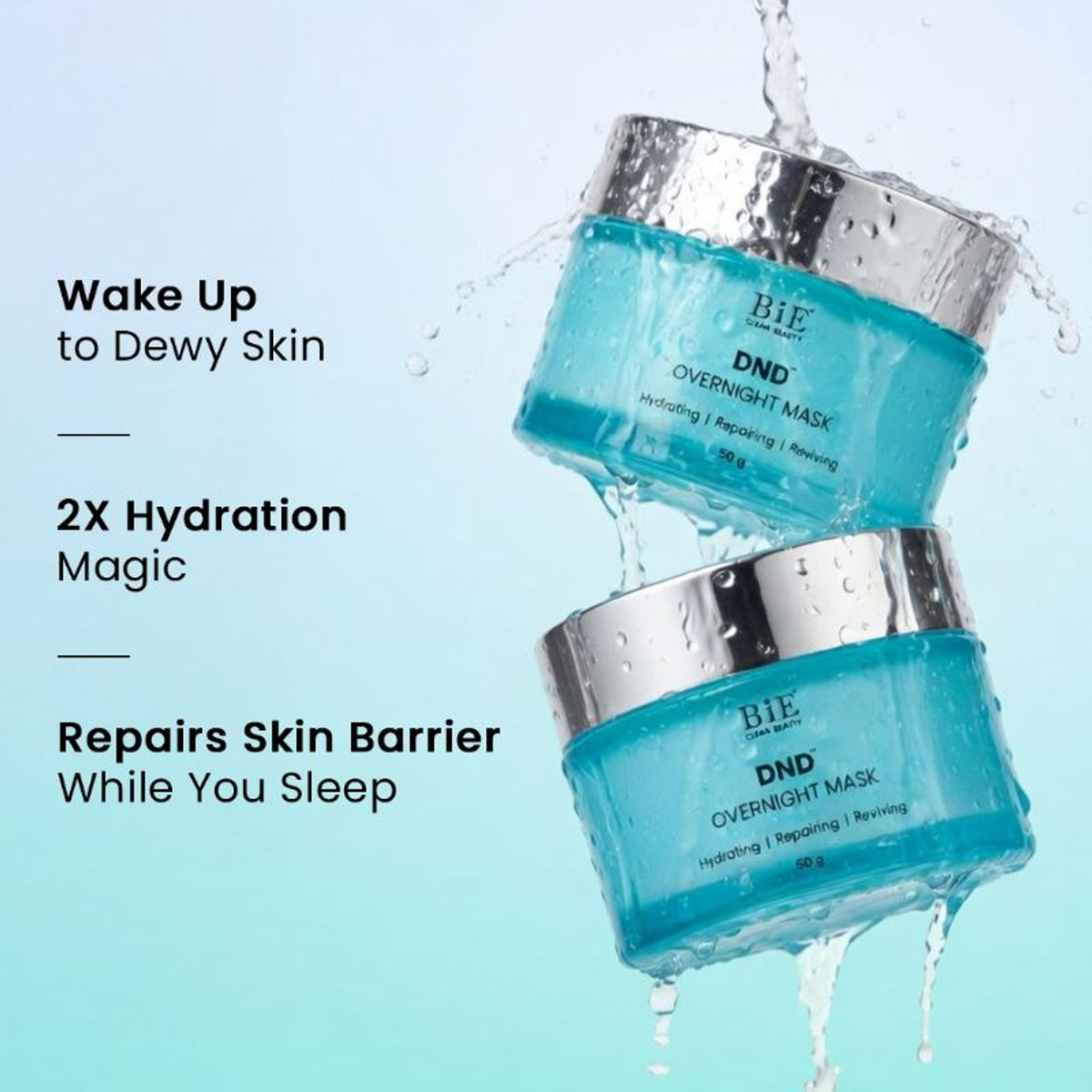 BiE DND overnight sleeping face mask with ceramides and bakuchiol, hydrating and repairing skin barrier while you sleep.