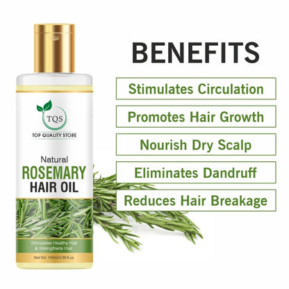 TQS 100% Natural Rosemary Hair Growth Oil For Hair Fall & Dandruff Control, Light Hair Oil
