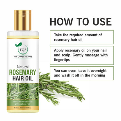 TQS 100% Natural Rosemary Hair Growth Oil For Hair Fall & Dandruff Control, Light Hair Oil