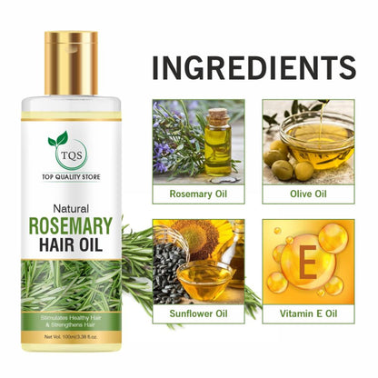 TQS 100% Natural Rosemary Hair Growth Oil For Hair Fall & Dandruff Control, Light Hair Oil