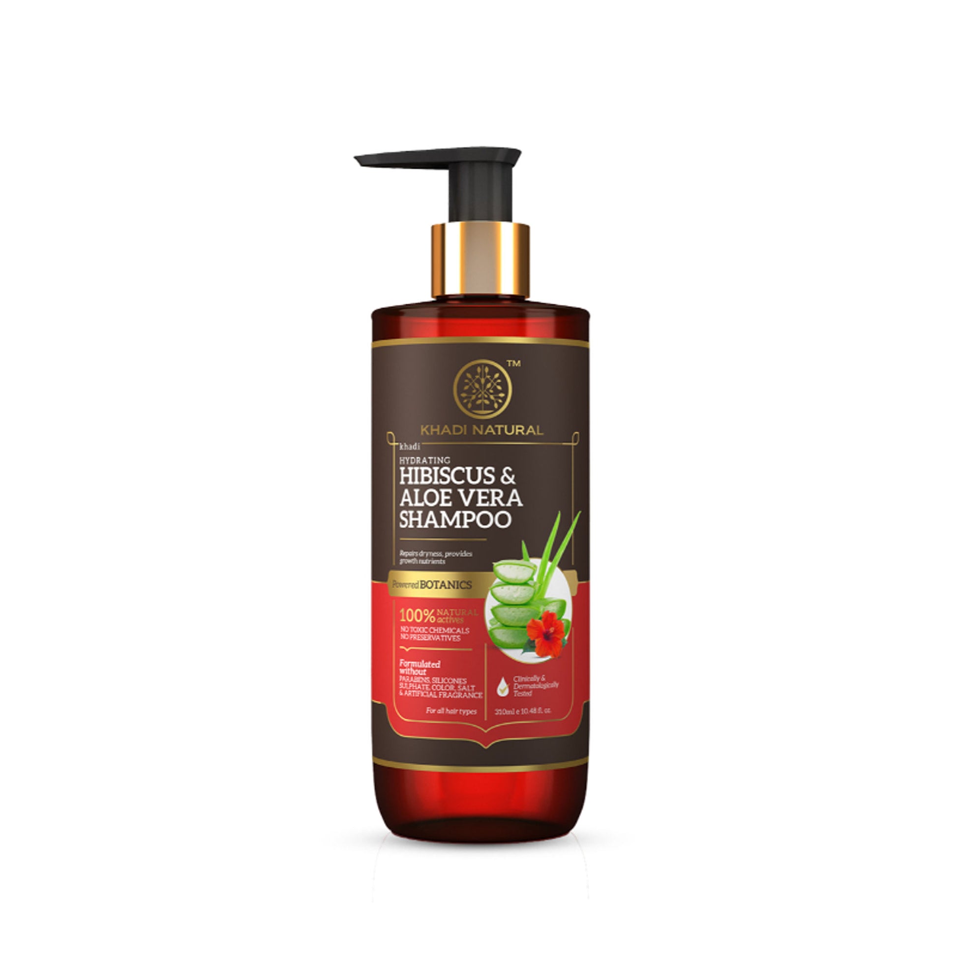 Khadi Natural Hibiscus & Aloevera Shampoo Hydrates & Cleanses Hair - Powered Botanics