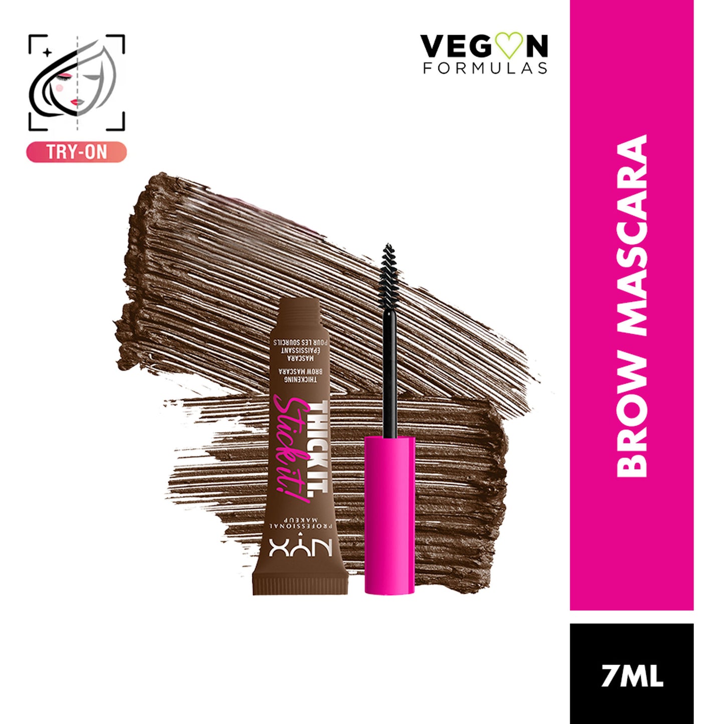 NYX Professional Makeup Thick It Stick It Brow Mascara - Brunette - Brunette