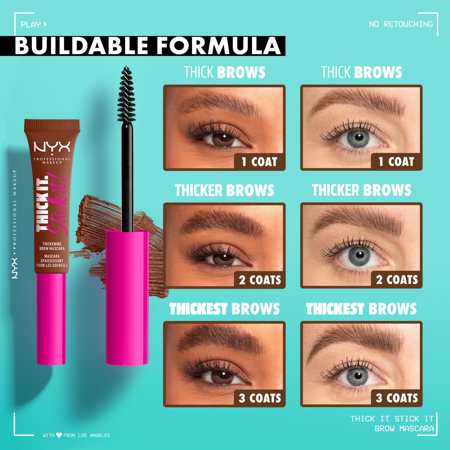NYX Professional Makeup Thick It Stick It Brow Mascara - Brunette - Brunette