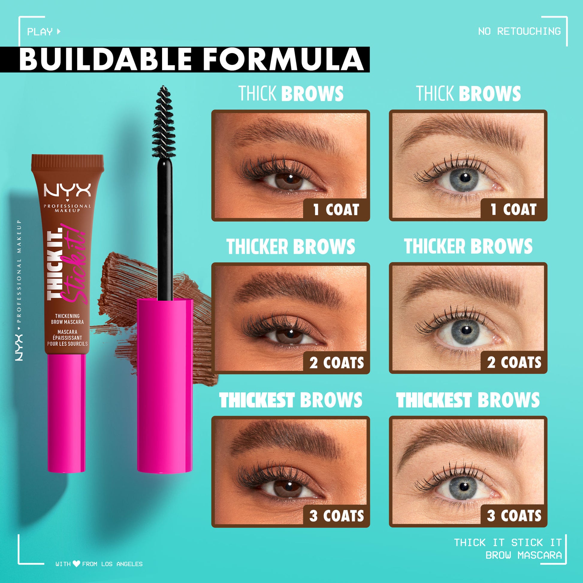 NYX Professional Makeup Thick It Stick It Brow Mascara - Brunette - Brunette