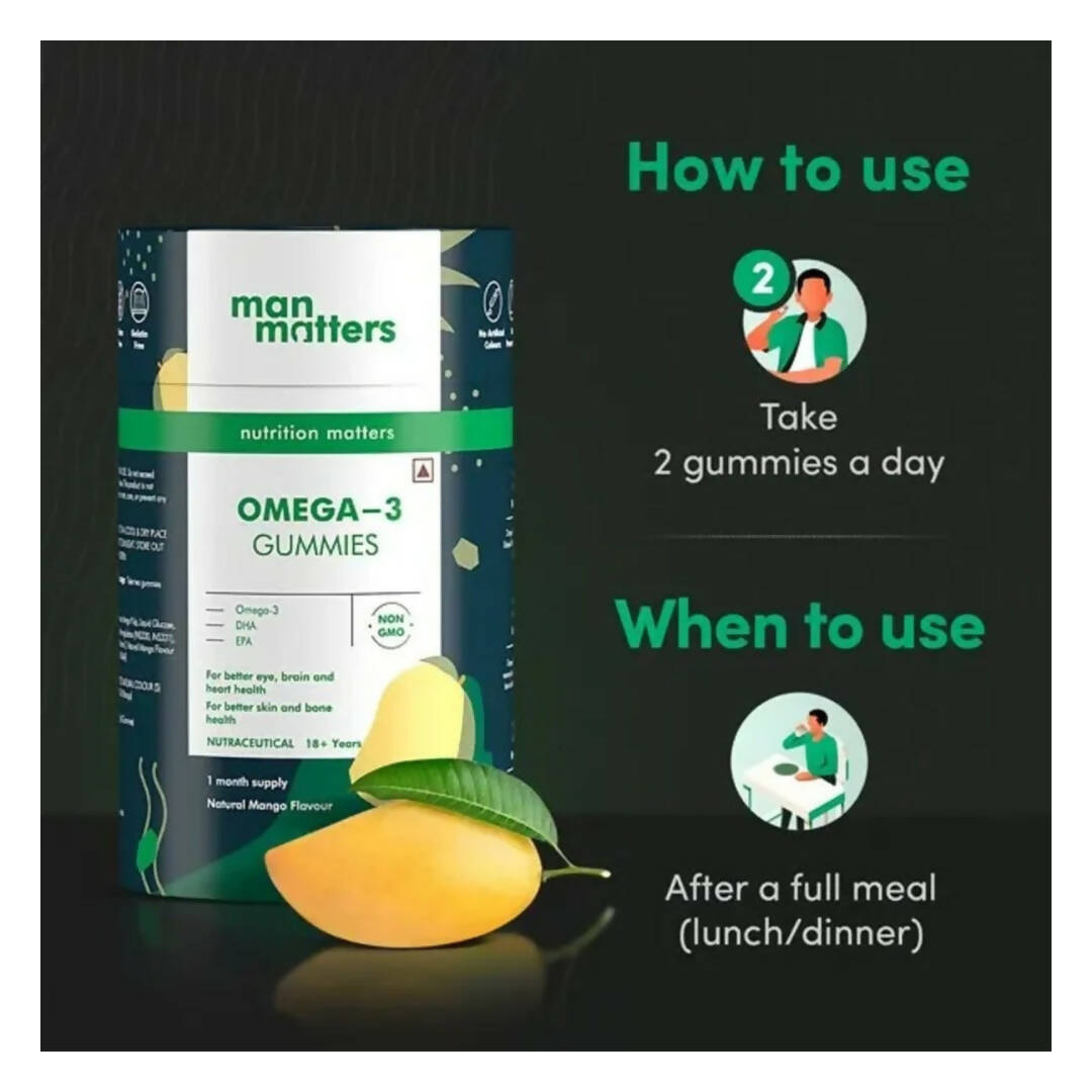 Man Matters Omega 3 Gummies With Natural Mango Flavour