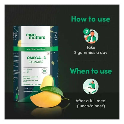 Man Matters Omega 3 Gummies With Natural Mango Flavour