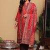 Dhiyona VA Women'sRust Paisley Printed Mandarin Collar Straight Kurta With Trousers & Dupatta