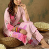 Dhiyona IE Floral Printed V-Neck Straight Kurta with Trousers