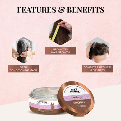 Just Herbs Castor & Black Onion Seed Hair Mask For Hairfall & Dandruff