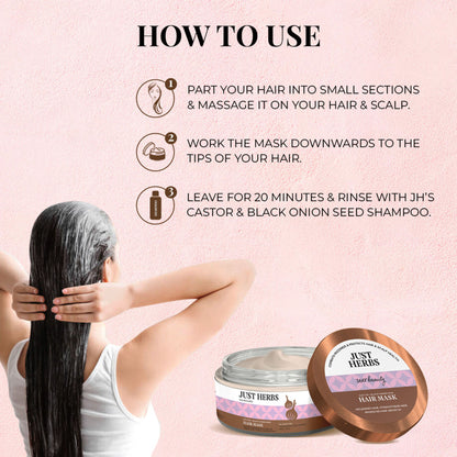 Just Herbs Castor & Black Onion Seed Hair Mask For Hairfall & Dandruff