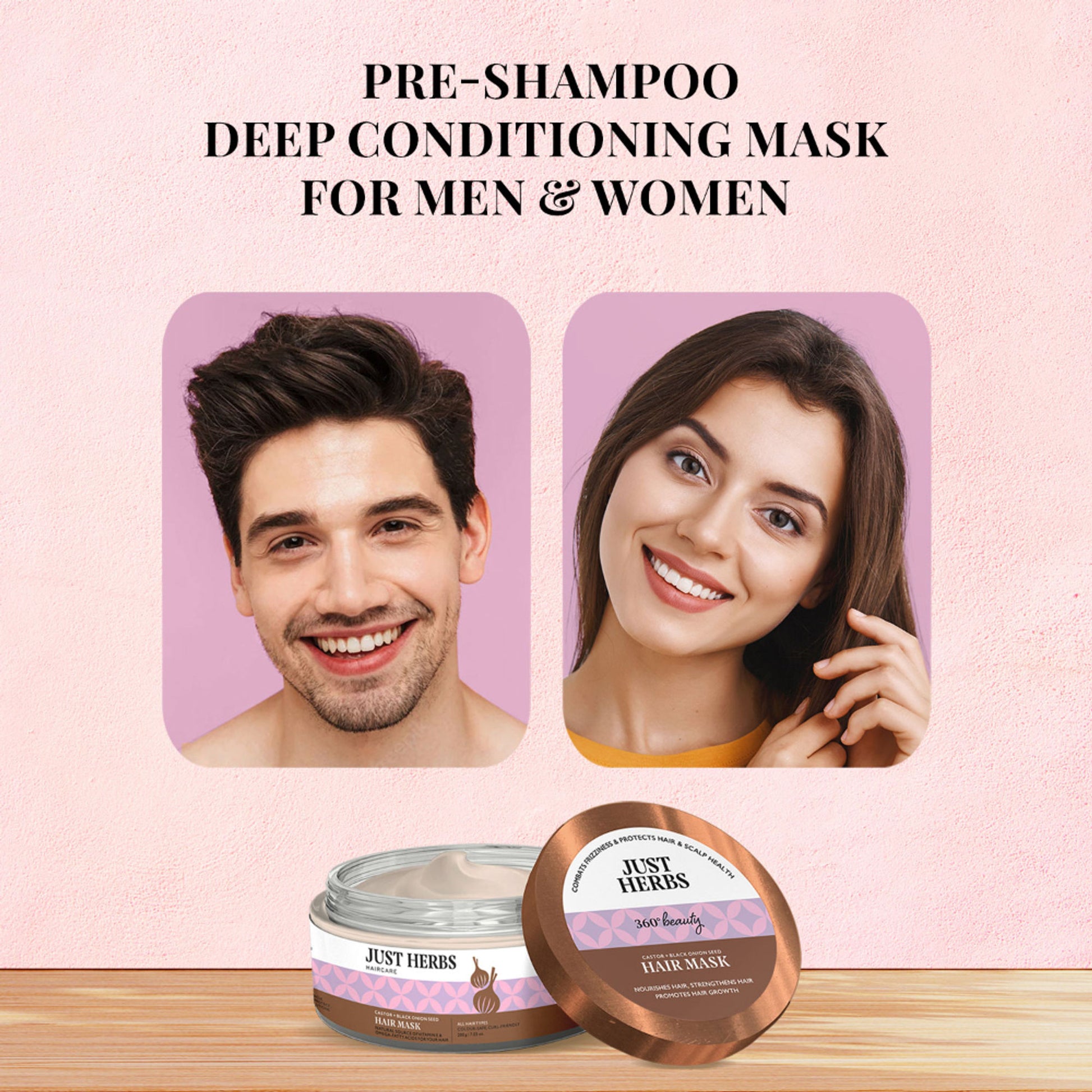 Just Herbs Castor & Black Onion Seed Hair Mask For Hairfall & Dandruff
