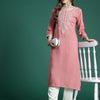 Indyancart IE Floral Embroidered Thread Work Kurta