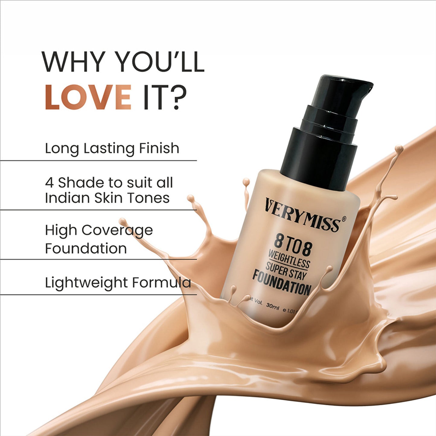 VERYMISS 8 To 8 Weightless Super Stay Foundation - 113 Shell