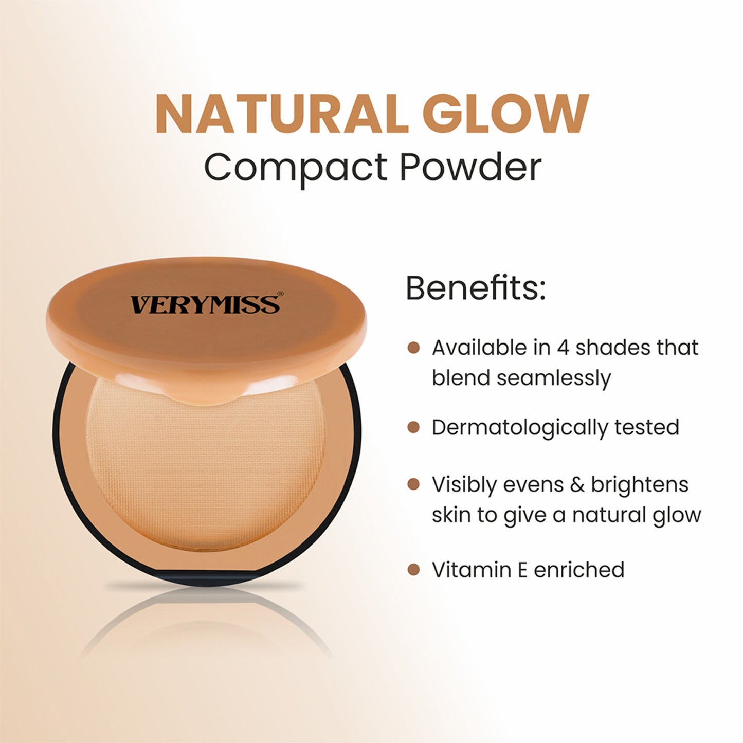VERYMISS Natural Glow Compact Powder - 02 Light Beige