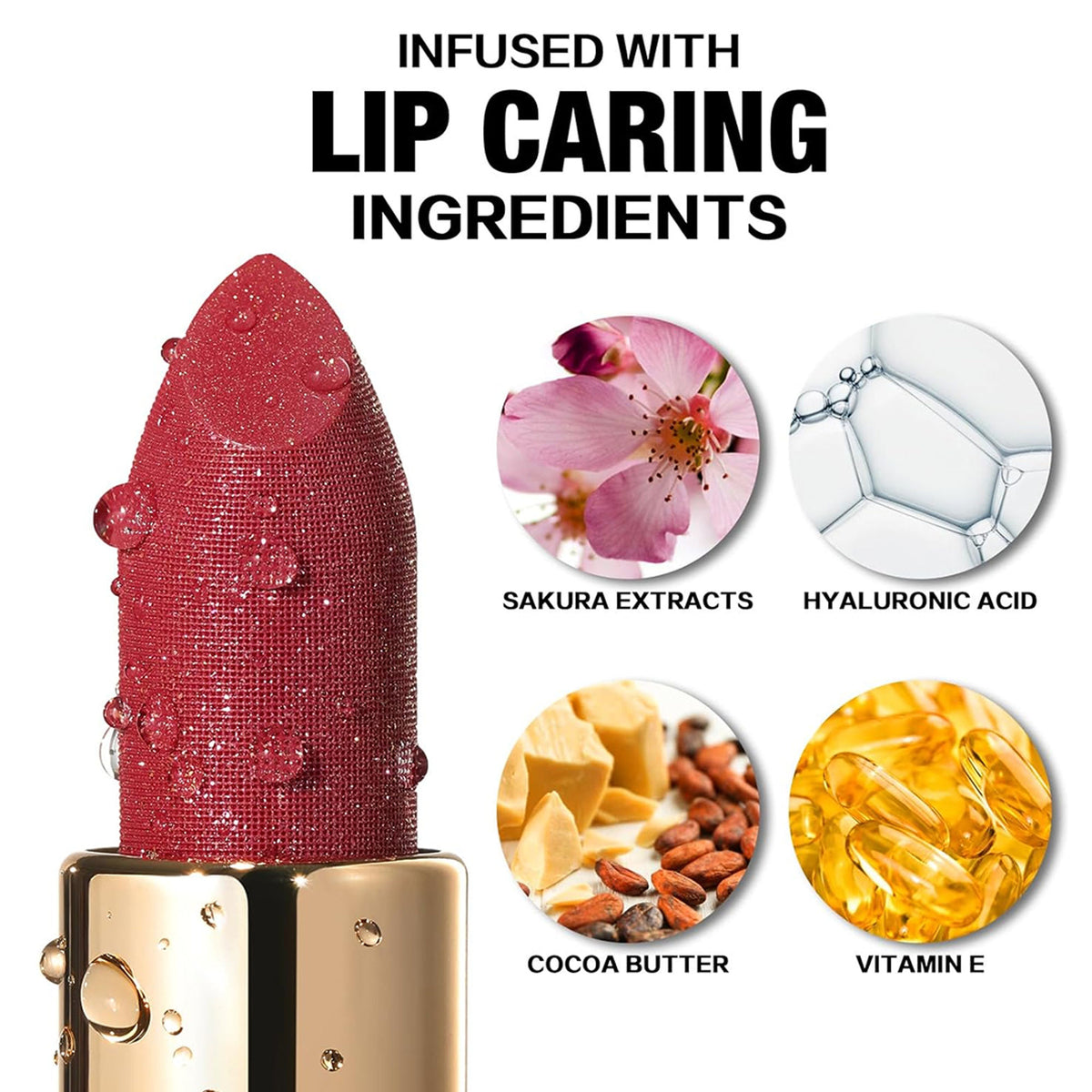 Focallure FA-L12 Glisten Opal Hydrating Lip Balm in Nu04 Flower Dance, showing the smooth, glossy lip balm tube.