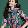 Dhiyona IE Floral Printed Pure Cotton Kurta with Trousers & Dupatta