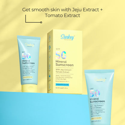 Sunkey Mineral Sunscreen SPF 50 PA++++ With Jeju And Tomato Extract