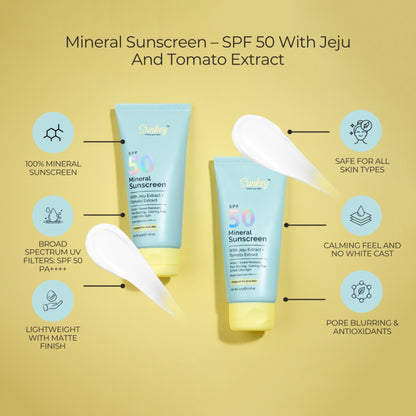 Sunkey Mineral Sunscreen SPF 50 PA++++ With Jeju And Tomato Extract