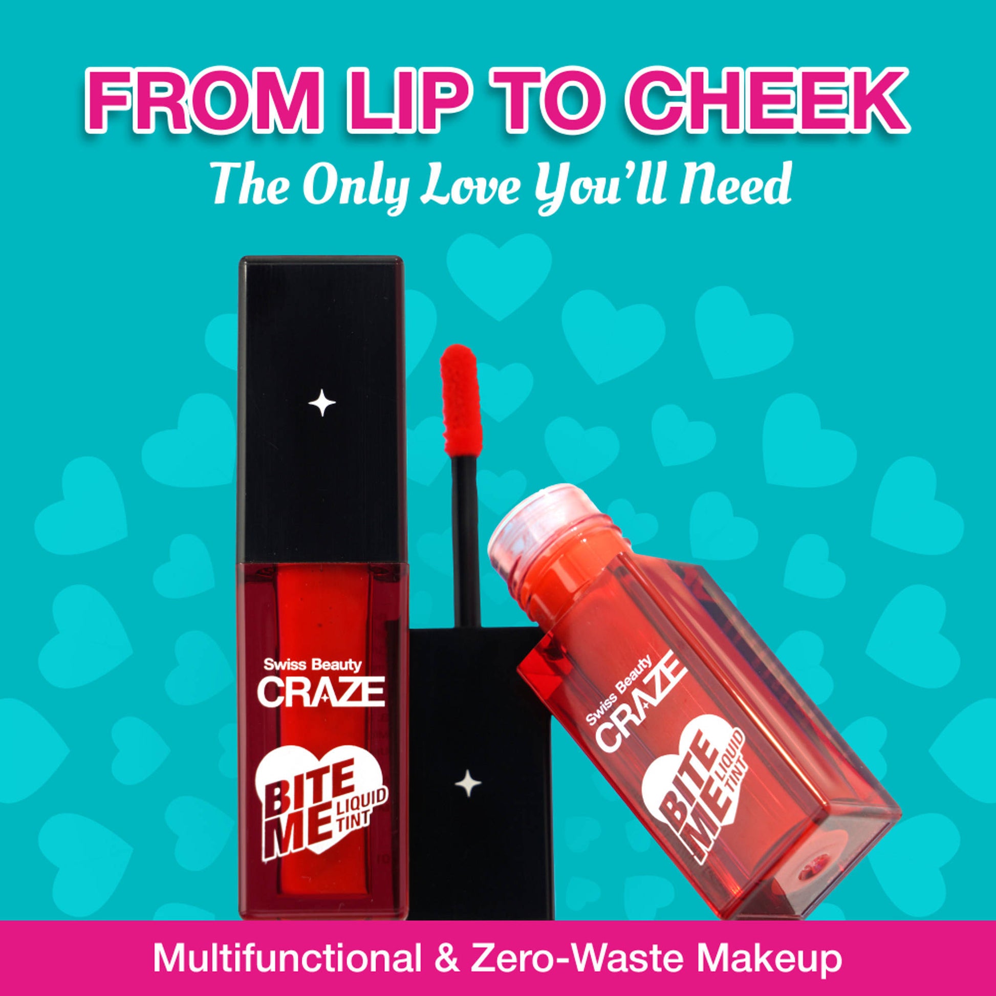 Swiss Beauty CRAZE Bite Me Liquid Tint - 2 Pink Kiss