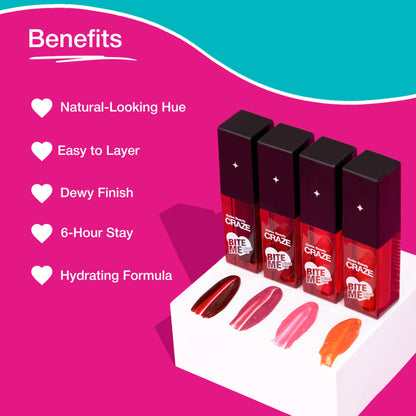 Swiss Beauty CRAZE Bite Me Liquid Tint - 2 Pink Kiss