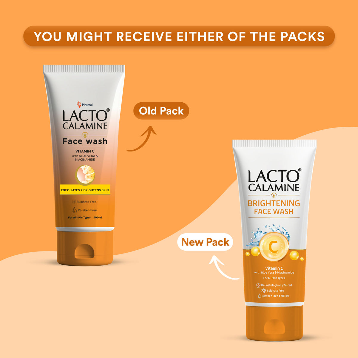 Lacto Calamine Vitamin C Face Wash With Aloe Vera & Niacinamide For Glowing & Skin Brightening